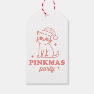 Pink Christmas aesthetic pinkmas party cat ギフトタグ