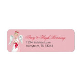Pink Christmas Angel Address ラベル (正面)
