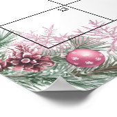 Pink Christmas Baby Shower Guess Due Date Calendar ポスター (角)