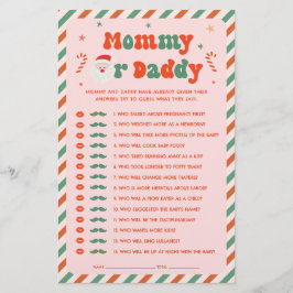 Pink Christmas Baby Shower Guess Who Game