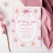 Pink Christmas Baby Shower Invitation 招待状