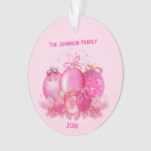 Pink Christmas Balls Ornament オーナメント (正面)