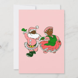  pink christmas black santa claus wife  シーズンカード