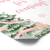 Pink Christmas Cold Outside Thank you for Coming ポスター (角)