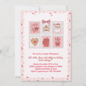 Pink Christmas Cookie Exchange 招待状 (正面)