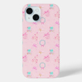 Pink Christmas Coquette Bow Seamless Pattern Case-Mate iPhoneケース (裏面)