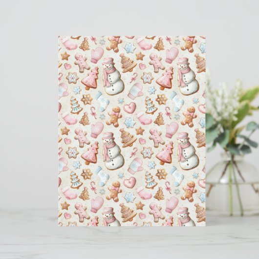 Pink Christmas Cute Pastel Scrapbook Paper (スタンド正面)