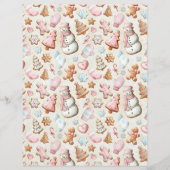 Pink Christmas Cute Pastel Scrapbook Paper (正面)