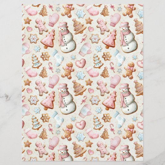 Pink Christmas Cute Pastel Scrapbook Paper (正面)