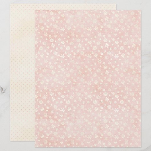 Pink Christmas Cute Pastel Scrapbook Paper (正面/裏面)