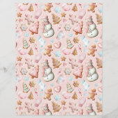 Pink Christmas Cute Pastel Scrapbook Paper (正面)