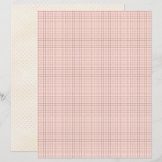 Pink Christmas Cute Pastel Scrapbook Paper (正面/裏面)