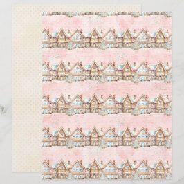 Pink Christmas Cute Pastel Scrapbook Paper