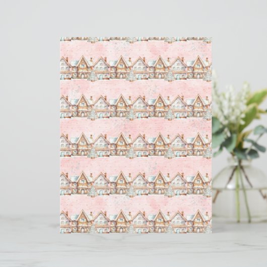 Pink Christmas Cute Pastel Scrapbook Paper (スタンド正面)
