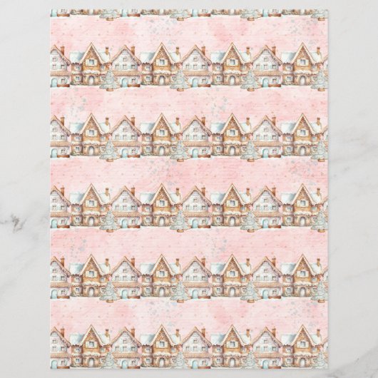 Pink Christmas Cute Pastel Scrapbook Paper (正面)