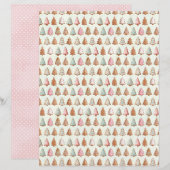 Pink Christmas Cute Pastel Scrapbook Paper (正面/裏面)