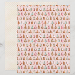Pink Christmas Cute Pastel Scrapbook Paper