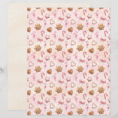 Pink Christmas Cute Pastel Scrapbook Paper (正面/裏面)