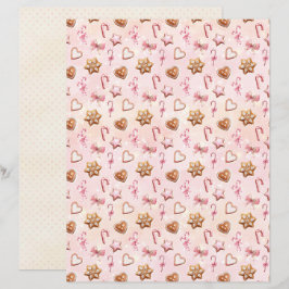 Pink Christmas Cute Pastel Scrapbook Paper