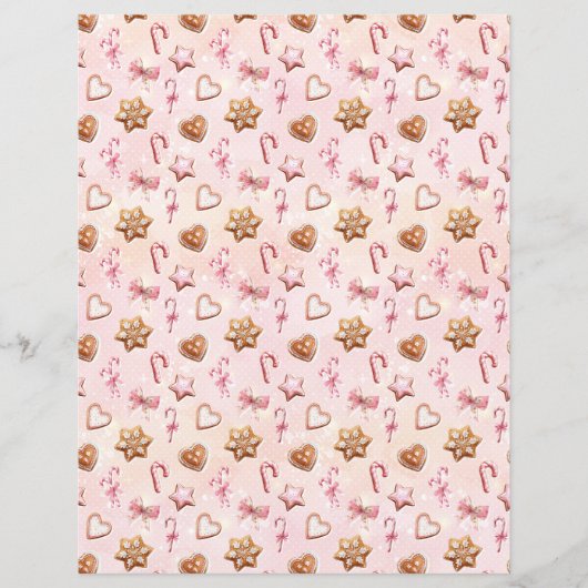 Pink Christmas Cute Pastel Scrapbook Paper (正面)