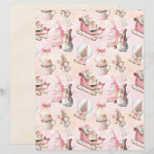 Pink Christmas Cute Pastel Scrapbook Paper (正面/裏面)