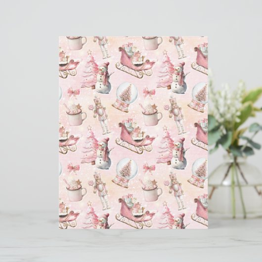 Pink Christmas Cute Pastel Scrapbook Paper (スタンド正面)