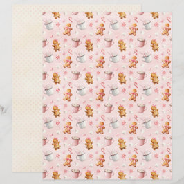 Pink Christmas Cute Pastel Scrapbook Paper