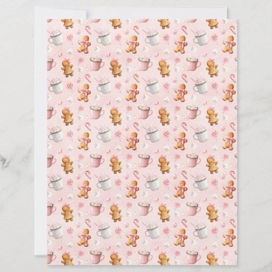 Pink Christmas Cute Pastel Scrapbook Paper (正面)