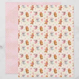 Pink Christmas Cute Pastel Scrapbook Paper