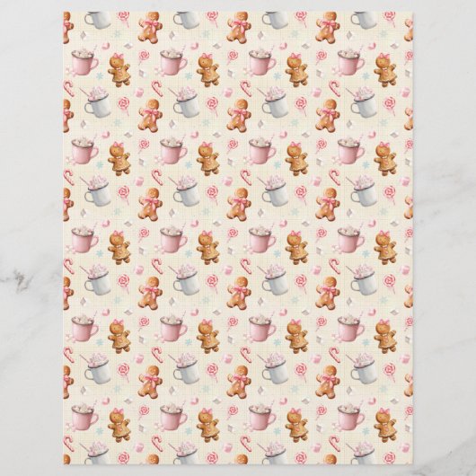 Pink Christmas Cute Pastel Scrapbook Paper (正面)