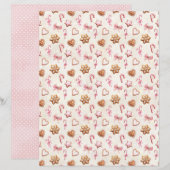 Pink Christmas Cute Pastel Scrapbook Paper (正面/裏面)