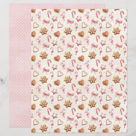 Pink Christmas Cute Pastel Scrapbook Paper