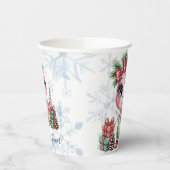 Pink Christmas Dino Girl Baby Shower 紙コップ (左)