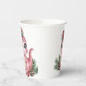 Pink Christmas Dino Girl Baby Shower 紙コップ (左)