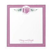 Pink Christmas Gift Personalized ノートパッド (正面)
