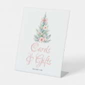 Pink Christmas Girl Baby Shower Cards Gifts  台座サイン (正面)