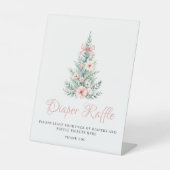 Pink Christmas Girl Baby Shower Diaper Raffle 台座サイン (正面)