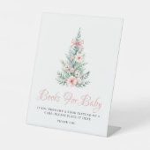 Pink Christmas Girl Books For Baby Shower 台座サイン (正面)