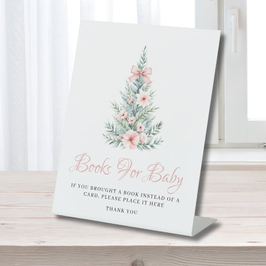 Pink Christmas Girl Books For Baby Shower 台座サイン