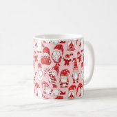 Pink Christmas Gnome & Gingerbread Pattern コーヒーマグカップ (正面右)