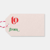 Pink Christmas Green and Red Groovy Modern Retro ギフトタグ (裏面横)