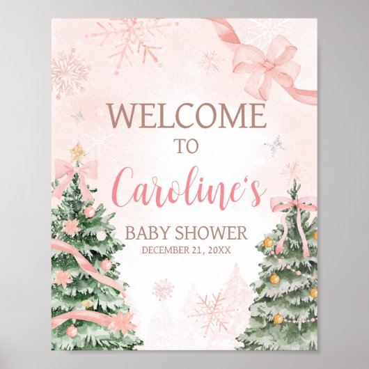 Pink Christmas It's Cold Outside Welcome ポスター (正面)