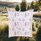 Pink Christmas Nutcracker Fleece Blanket フリースブランケット