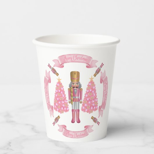 Pink Christmas Nutcracker Paper Cup 紙コップ (正面)