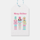 Pink Christmas Nutcracker Pastel Personalized Name ギフトタグ (裏面)