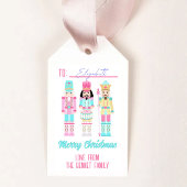 Pink Christmas Nutcracker Pastel Personalized Name ギフトタグ