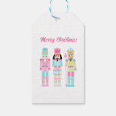 Pink Christmas Nutcracker Pastel Personalized Name ギフトタグ (裏面)