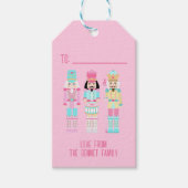 Pink Christmas Nutcracker Pastel Personalized Name ギフトタグ (正面)