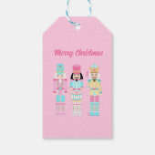 Pink Christmas Nutcracker Pastel Personalized Name ギフトタグ (裏面)