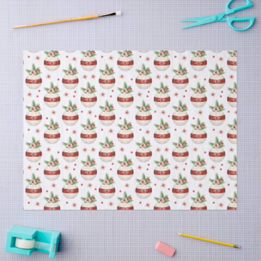 Pink Christmas Ornament 薄葉紙 (クラフト)